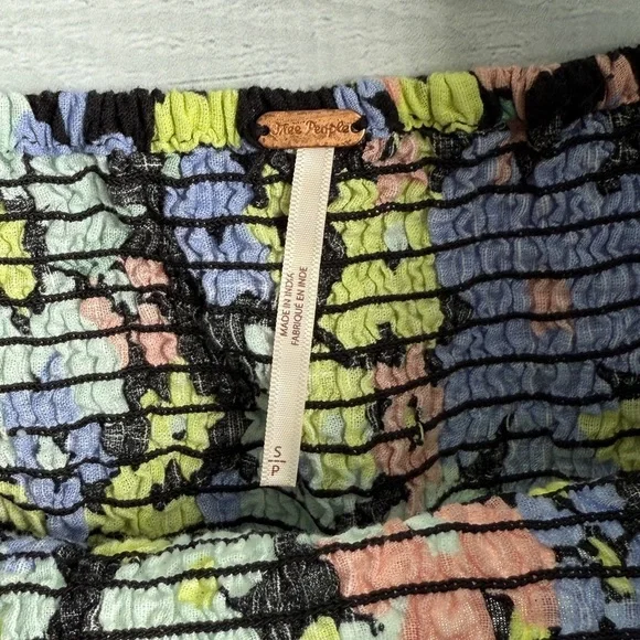 Free People Ariana Floral Print Puff Sleeve Top S - Picture 5 of 9